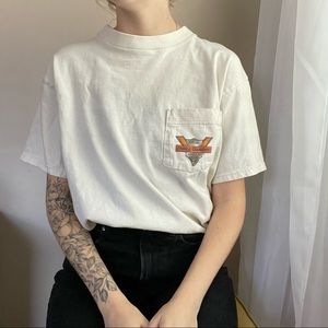 vintage harley davidson graphic tee cream pocket front